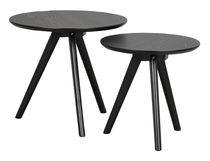 Yumi Nest of 2 Tables in Black Stained Ash Yumi Nest of 2 Tables in Black Stained Ash