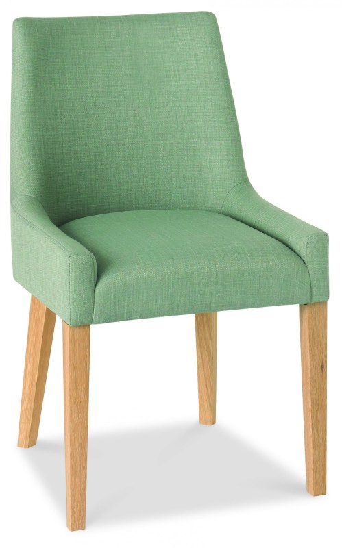 Ella Light Oak Scoop Back Chair - Aqua Fabric (Pair) Ella Light Oak Scoop Back Chair - Aqua Fabric (Pair)