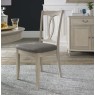 Bordeaux Chalk Oak Slat Dining Chair - Titanium Fabric (Pair)