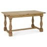 Westbury Rustic Oak 4-6 Seater Table & 4 Upholstered Scoop Chairs in Tan Faux Leather