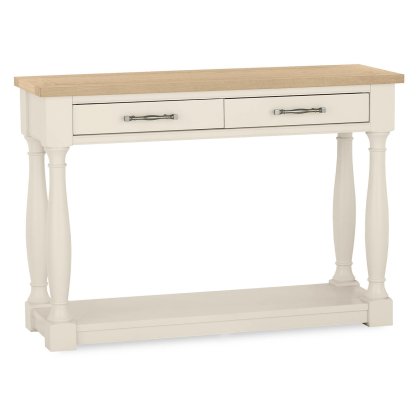 Chartreuse Aged Oak & Antique White Console Table