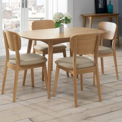 Oslo Oak 4 Seater Fixed Dining Table
