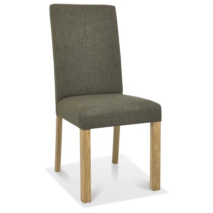Parker Light Oak Square Back Chair - Black Gold Fabric (Pair)