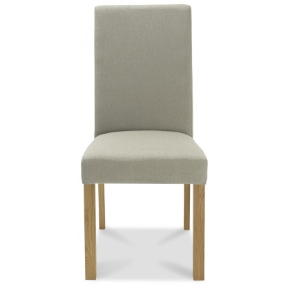 Parker Light Oak Square Back Chair - Silver Grey Fabric (Pair)