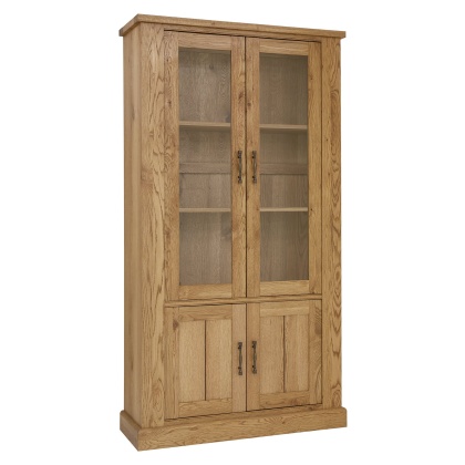 Westbury Rustic Oak Display Cabinet