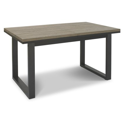 Faro Weathered Oak 4-6 Seater Table & 4 Harvey Cantilever Chairs in Dark Grey Fabric