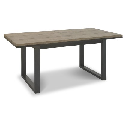 Faro Weathered Oak 6-8 Seater Table & 6 Harvey Cantilever Chairs in Dark Grey Fabric