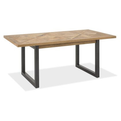 Harvey Rustic Oak 6-8 Seater Table & 8 Harvey Cantilever Chairs in Dark Grey Fabric