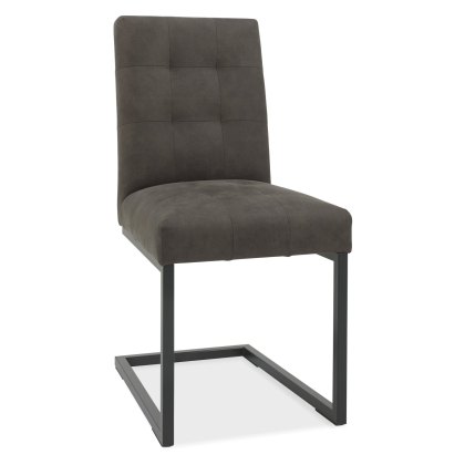 Harvey Uph Cantilever Chair - Dark Grey Fabric (Pair)