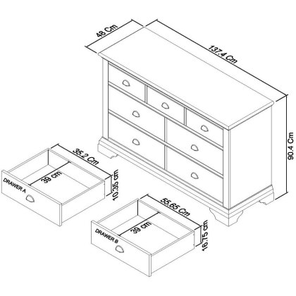 Montana White 3+4 Drawer Chest