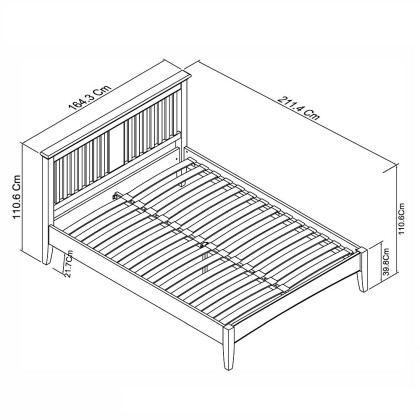 Montana White Bedstead King 150cm