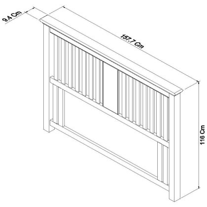 Montana White Headboard King 150cm