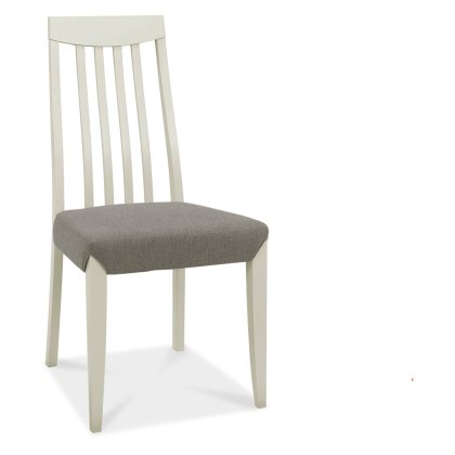 Palermo Grey Washed Slat Back Chair - Titanium Fabric (Pair)