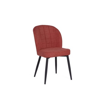 Clio Red Fabric Chair with Antracite Grey Metal Leg