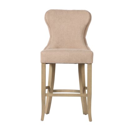 Guia Beige Button Back Counter Stool (With Piping)