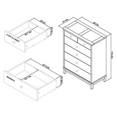 Atlanta Oak 4+2 Drawer Chest