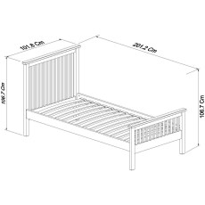 Atlanta Two Tone High Footend Bedstead Single 90cm