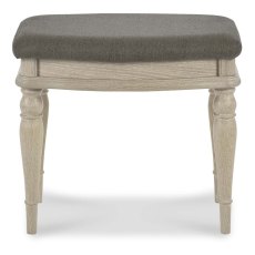 Bordeaux Chalk Oak Stool - Titanium Fabric