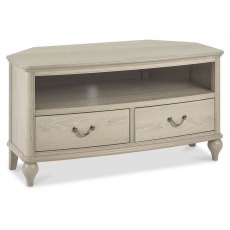 Bordeaux Chalk Oak Corner Tv Unit