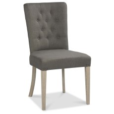 Bordeaux Chalk Oak Uph Chair - Titanium Fabric (Pair)