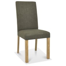 Parker Light Oak Square Back Chair - Black Gold Fabric (Pair)