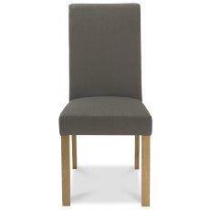 Parker Light Oak Square Back Chair - Titanium Fabric (Pair)