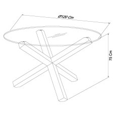 Turin Light Oak Circular Glass Table