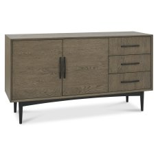 Vintage Weathered Oak & Peppercorn Wide Sideboard