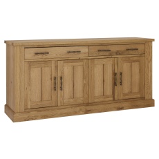 Westbury Rustic Oak 4 Door Sideboard