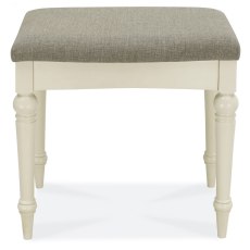 Ashley Antique White Stool - Pebble Brown Fabric