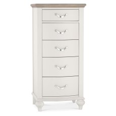 Ashley Grey Washed Oak & Soft Grey 5 Drawer Tall Chest