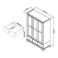 Montana Soft Grey & Pale Oak Triple Wardrobe