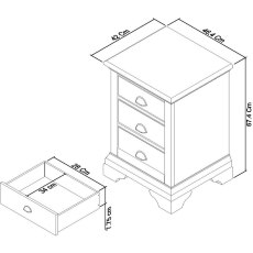 Montana Two Tone 3 Drawer Nightstand