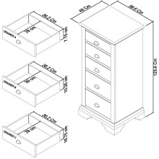 Montana Two Tone 5 Drawer Tall Chest