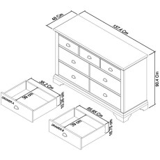 Montana White 3+4 Drawer Chest