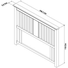 Montana White Headboard Double 135cm