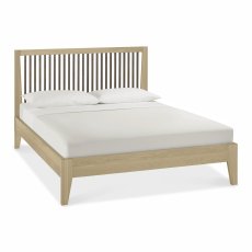 Oakland Aged Oak & Weathered Oak Slatted Bedstead 135cm Double