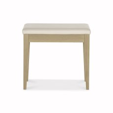 Oakland Aged Oak & Weathered Oak Stool - Ivory Bonded Leather