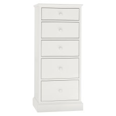 Rivendell White 5 Drawer Tall Chest