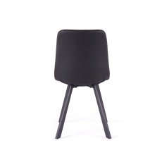 Vintage Black Pu Chair with Metal Leg