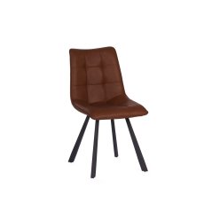 Louise Pu Vintage Cognac Chair with Anthracite Grey Metal Leg