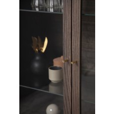 Velvet Vitrine with 3 Doors & Fluted Sides