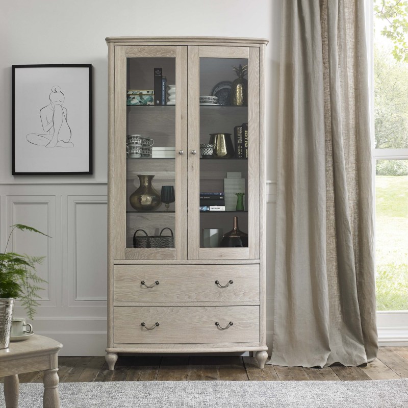 Bordeaux Chalk Oak Display Cabinet Bordeaux Chalk Oak Display Cabinet