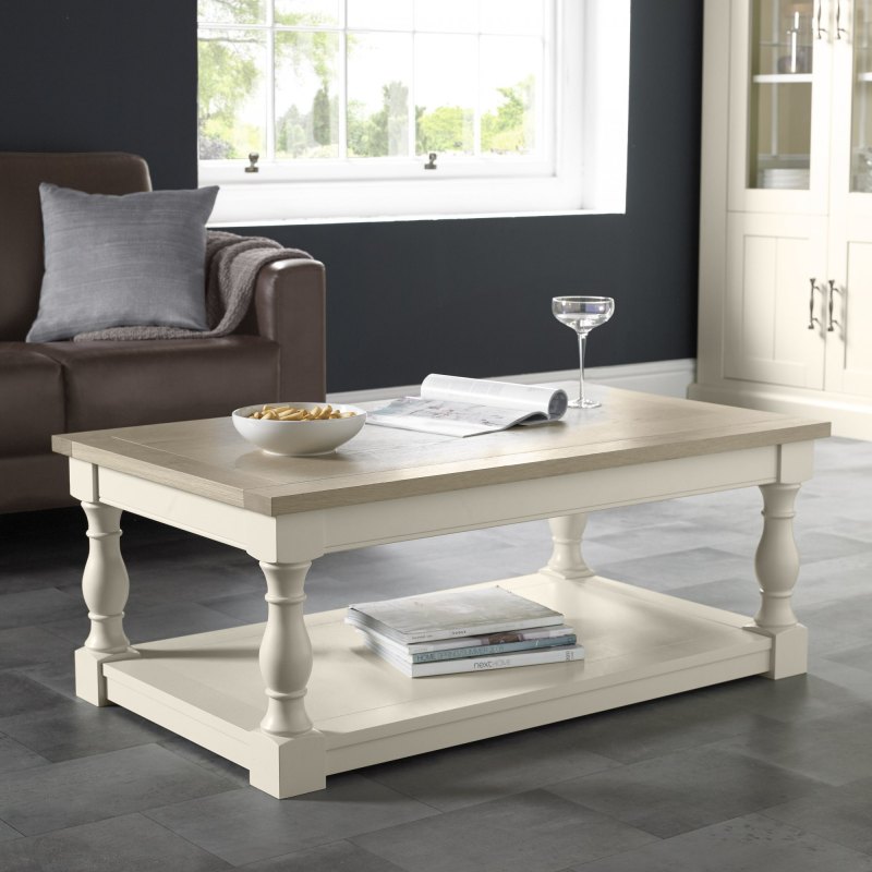 Chartreuse Aged Oak & Antique White Coffee Table Chartreuse Aged Oak & Antique White Coffee Table
