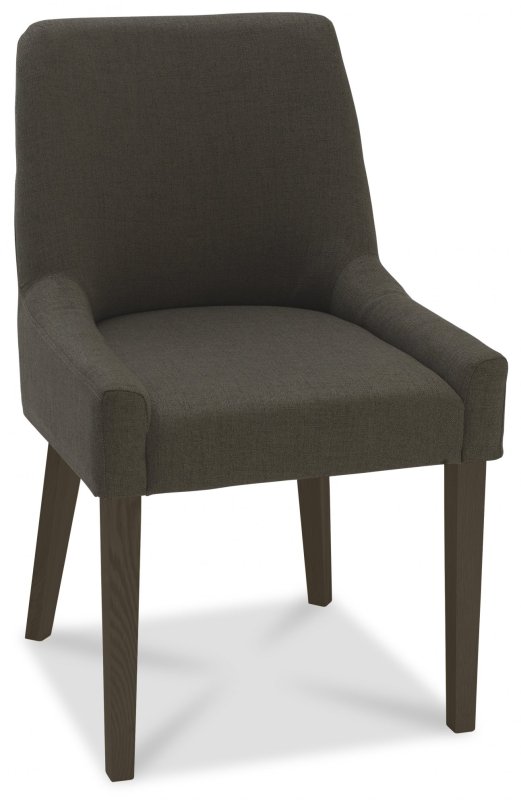 Ella Walnut Scoop Back Chair - Black Gold Fabric (Pair) Ella Walnut Scoop Back Chair - Black Gold Fabric (Pair)