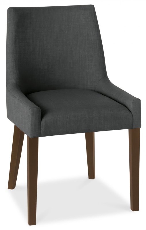 Ella Walnut Scoop Back Chair - Charcoal (Pair) Ella Walnut Scoop Back Chair - Charcoal (Pair)