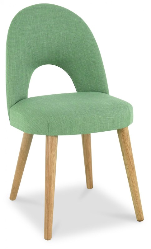 Oslo Oak Upholstered Chair - Aqua Fabric (Pair) Oslo Oak Upholstered Chair - Aqua Fabric (Pair)