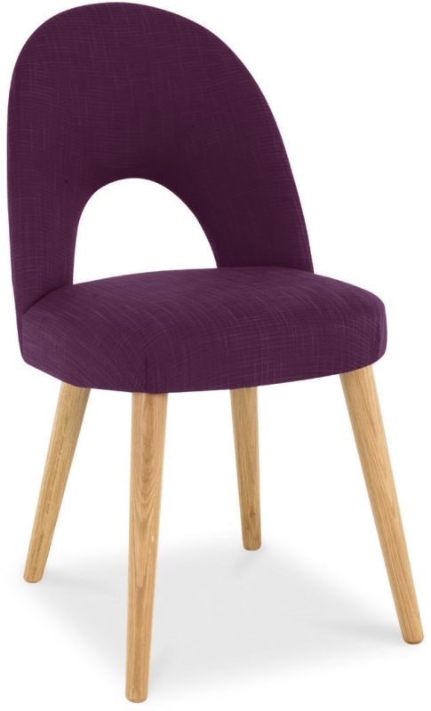 Oslo Oak Upholstered Chair - Plum Fabric (Single) Oslo Oak Upholstered Chair - Plum Fabric (Single)