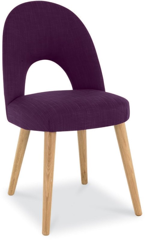 Oslo Oak Upholstered Chair - Plum Fabric (Single) - Grade A2 - Ref #0183 Oslo Oak Upholstered Chair - Plum Fabric (Single) - Grade A2 - Ref #0183