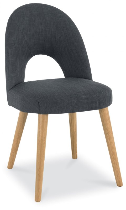 Oslo Oak Upholstered Chair - Steel Fabric (Pair) Oslo Oak Upholstered Chair - Steel Fabric (Pair)